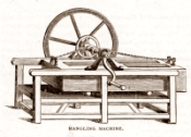 Drawing of box mangle labelled mangling machine