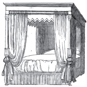 Elegant curtained four poster
