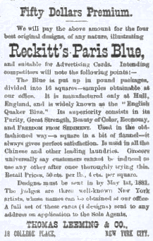 1881 ad for Reckitts design