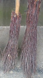 Birch twigs fixed to broomstick