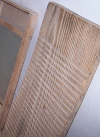 Woman Doing Laundry In Wooden Tub And Metal Washboard History